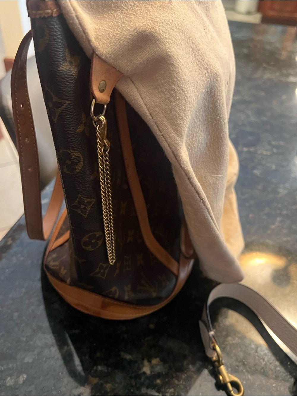 Louis Vuitton Monogram Canvas Duffel with Tan Leather Trim - Picture 4 of 11